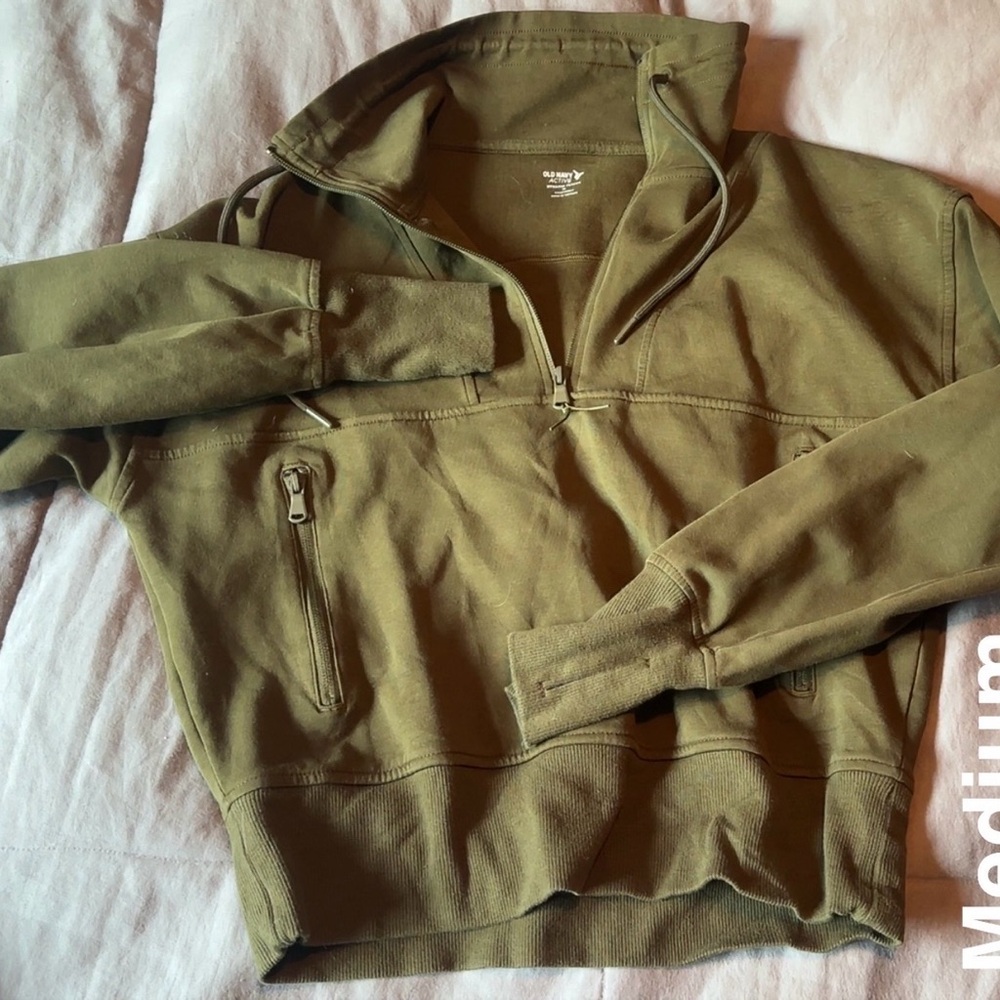 Olive Green Half-Zip Pullover